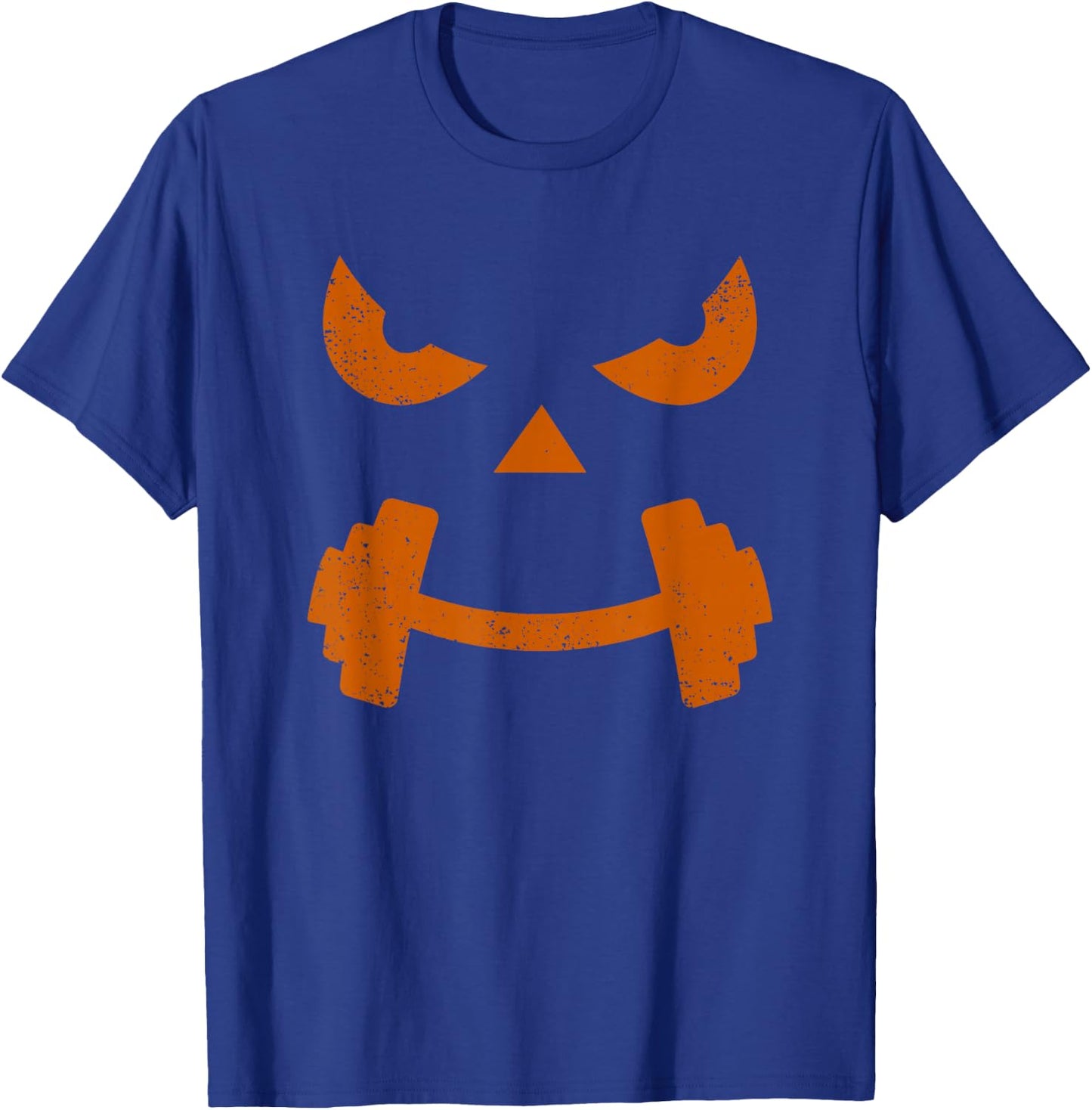 Gym Funny Pumpkin Fitness Halloween Weight Lifting Workout T-Shirt - T-Shirt | Royal