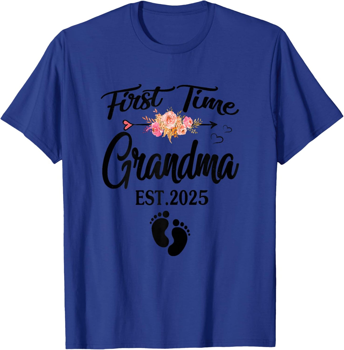 First Time Grandma 2025 Mothers Day Promoted To Grandma 2025 T-Shirt - T-Shirt | Royal