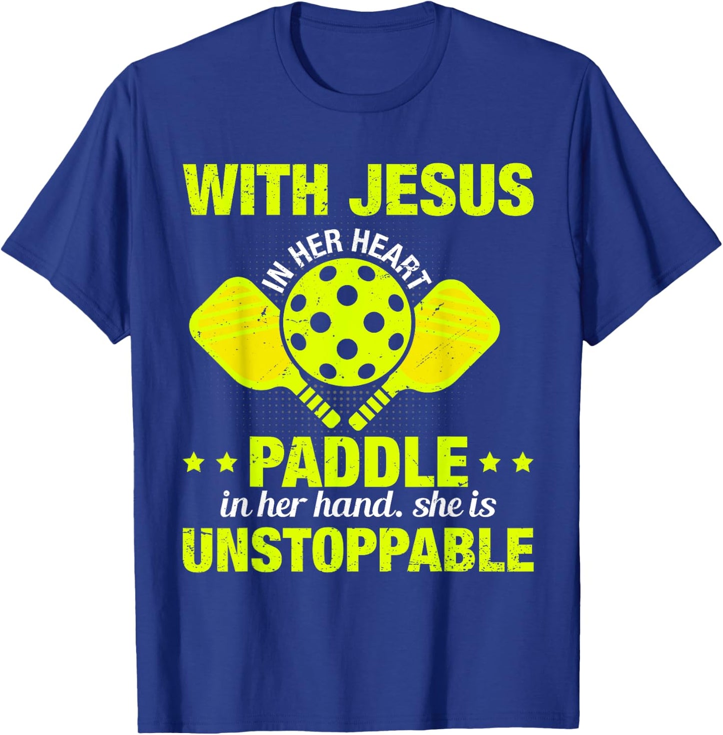 Christian Pickleball Girl Women Religious Jesus Pickleball T-Shirt - T-Shirt | Royal