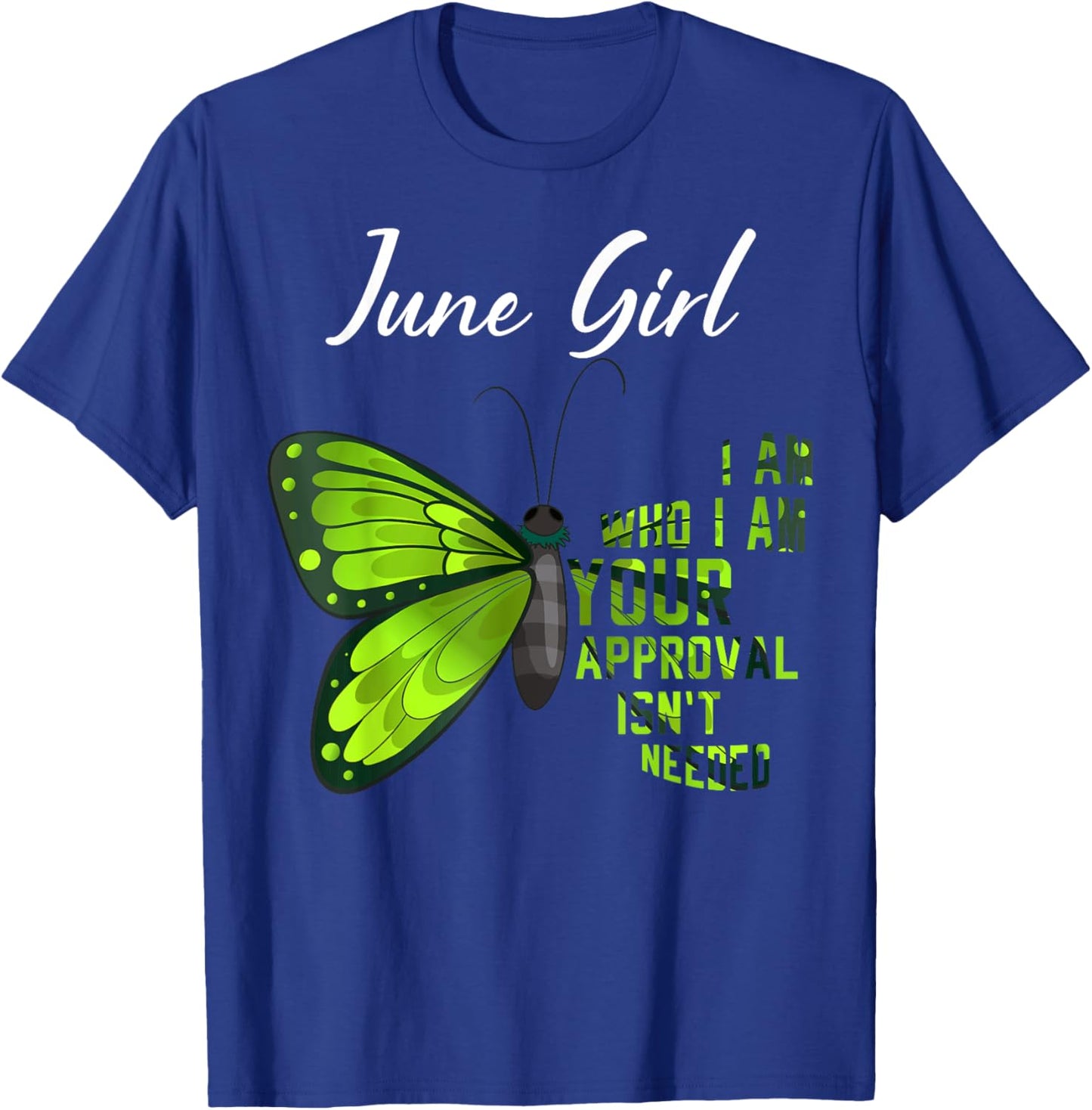 Butterfly June Girl Birthday Bug Nature Month Garden T-Shirt - T-Shirt | Royal