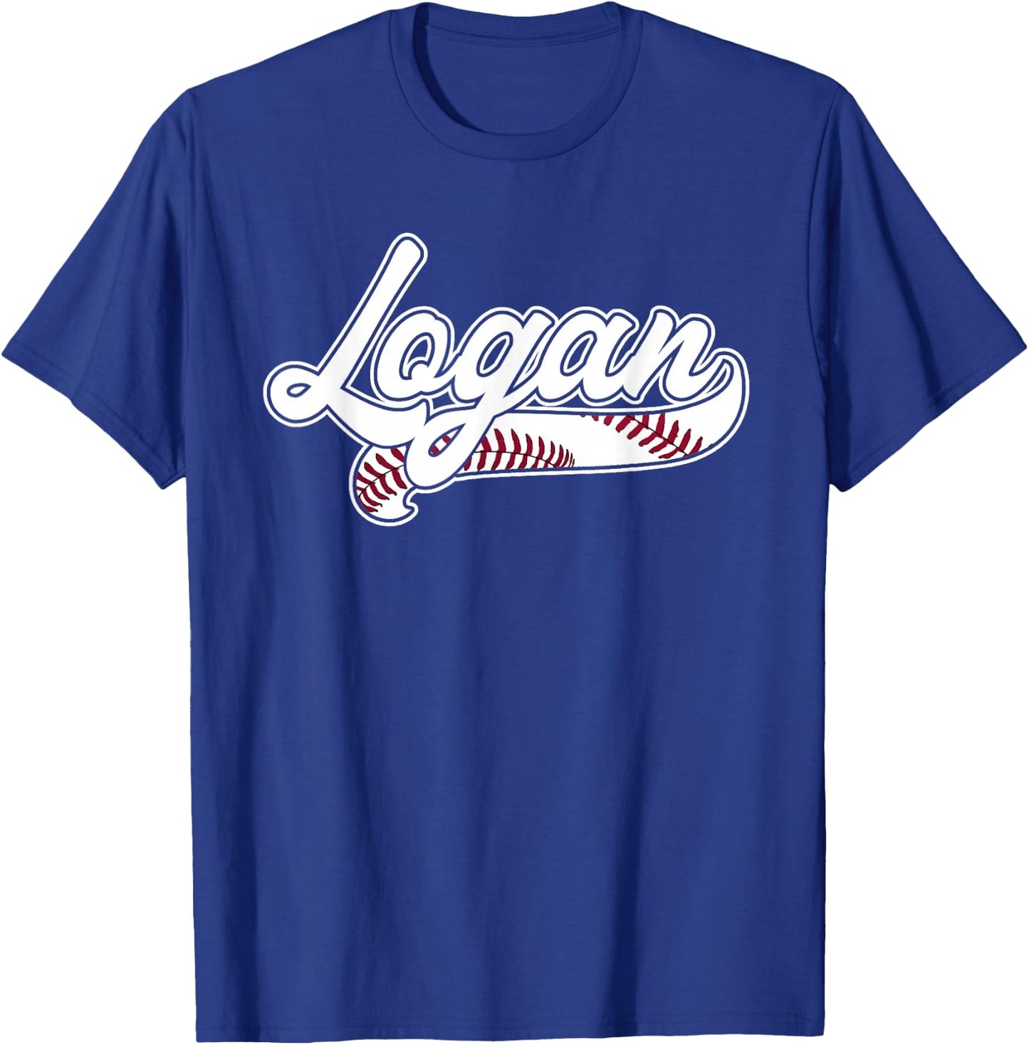 Logan Personalized Baseball Fan Birthday Name T-Shirt - T-Shirt | Royal