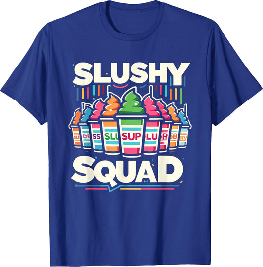 Slushy Squad Retro Rainbow Line-Up T-Shirt - T-Shirt | Royal