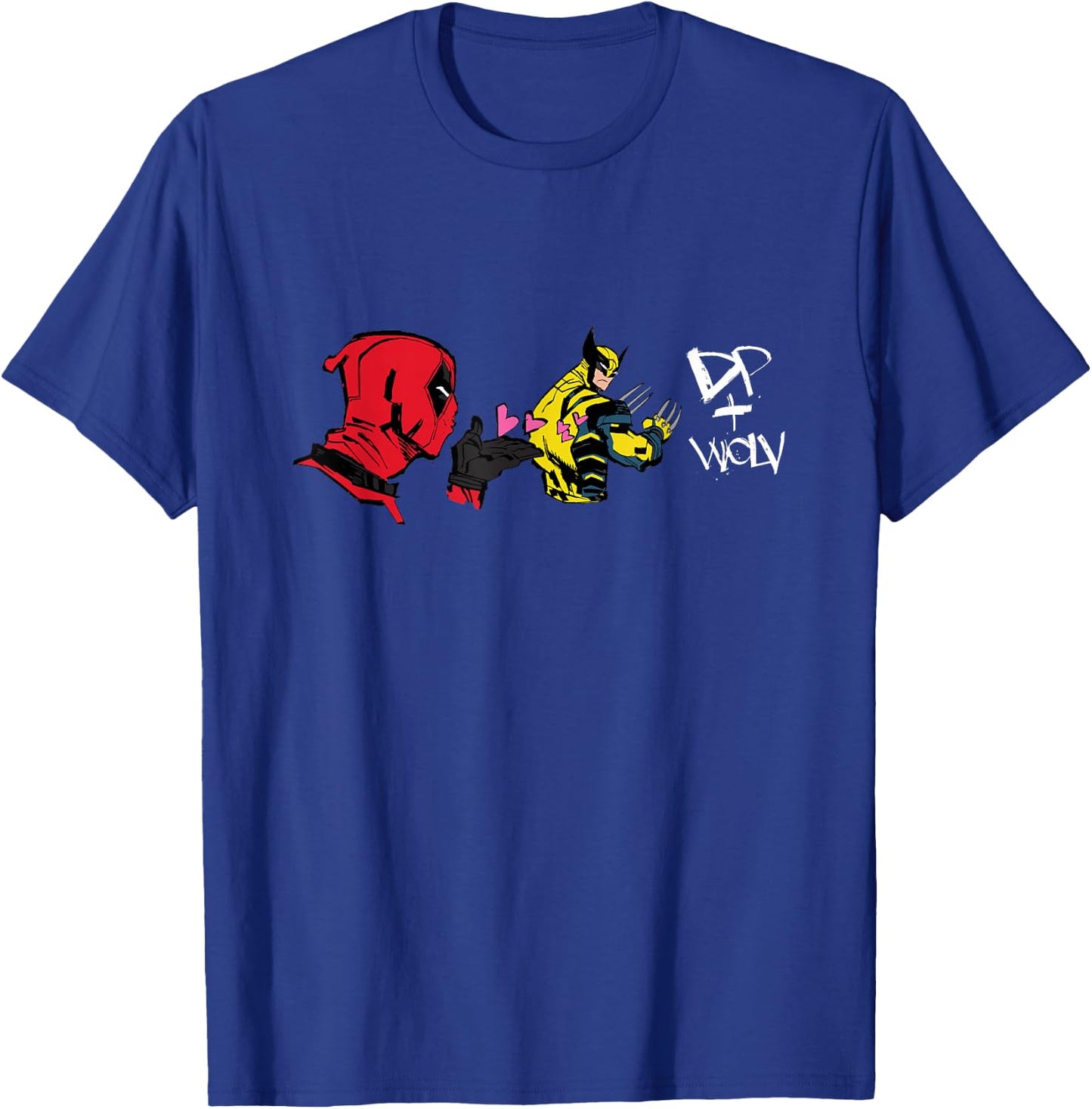Marvel Studios Deadpool & Wolverine DP + Wolv Blowing Kisses T-Shirt - T-Shirt | Royal