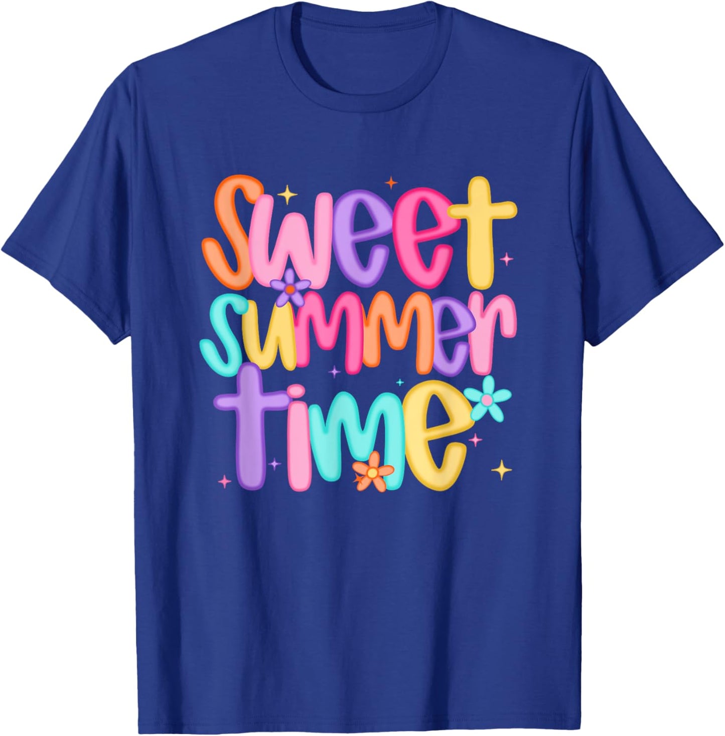 Sweet Summer Time Colorful Text Fun T-Shirt - T-Shirt | Royal