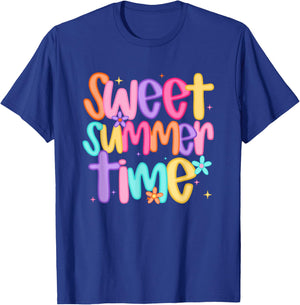 Sweet Summer Time Colorful Text Fun T-Shirt - T-Shirt | Royal