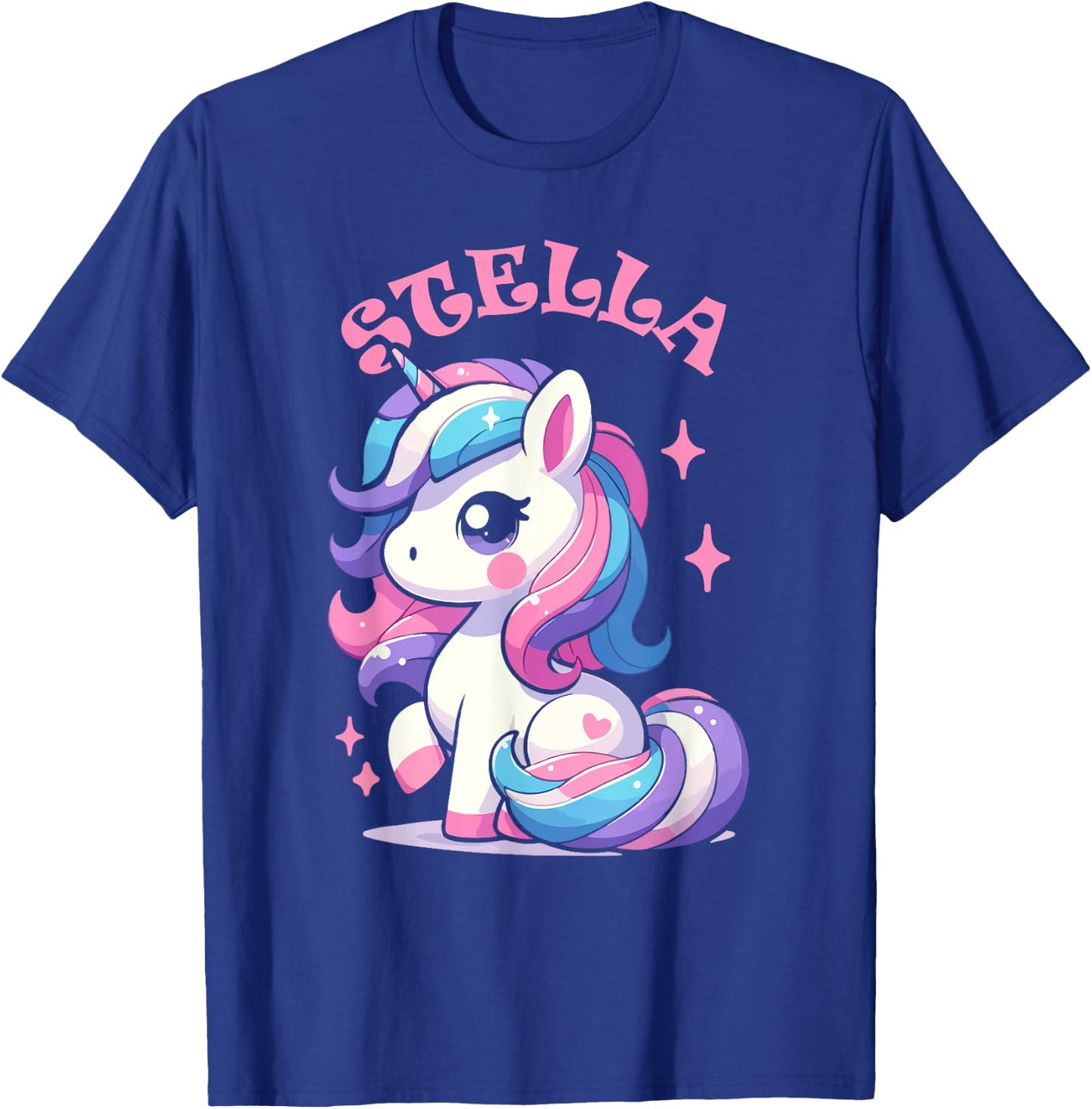 Stella Cute Unicorn Design for Girls Name Stella T-Shirt - T-Shirt | Royal