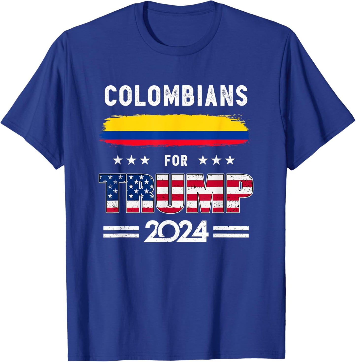 Colombians for Trump 2024 Colombia Flag Patriotic Supporter T-Shirt - T-Shirt | Royal