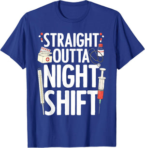 Night Shift Nurse Women Emergency Registered Nurse T-Shirt - T-Shirt | Royal