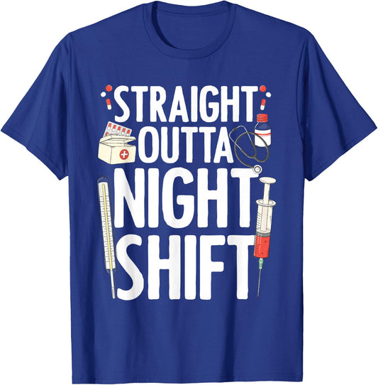 Night Shift Nurse Women Emergency Registered Nurse T-Shirt - T-Shirt | Royal