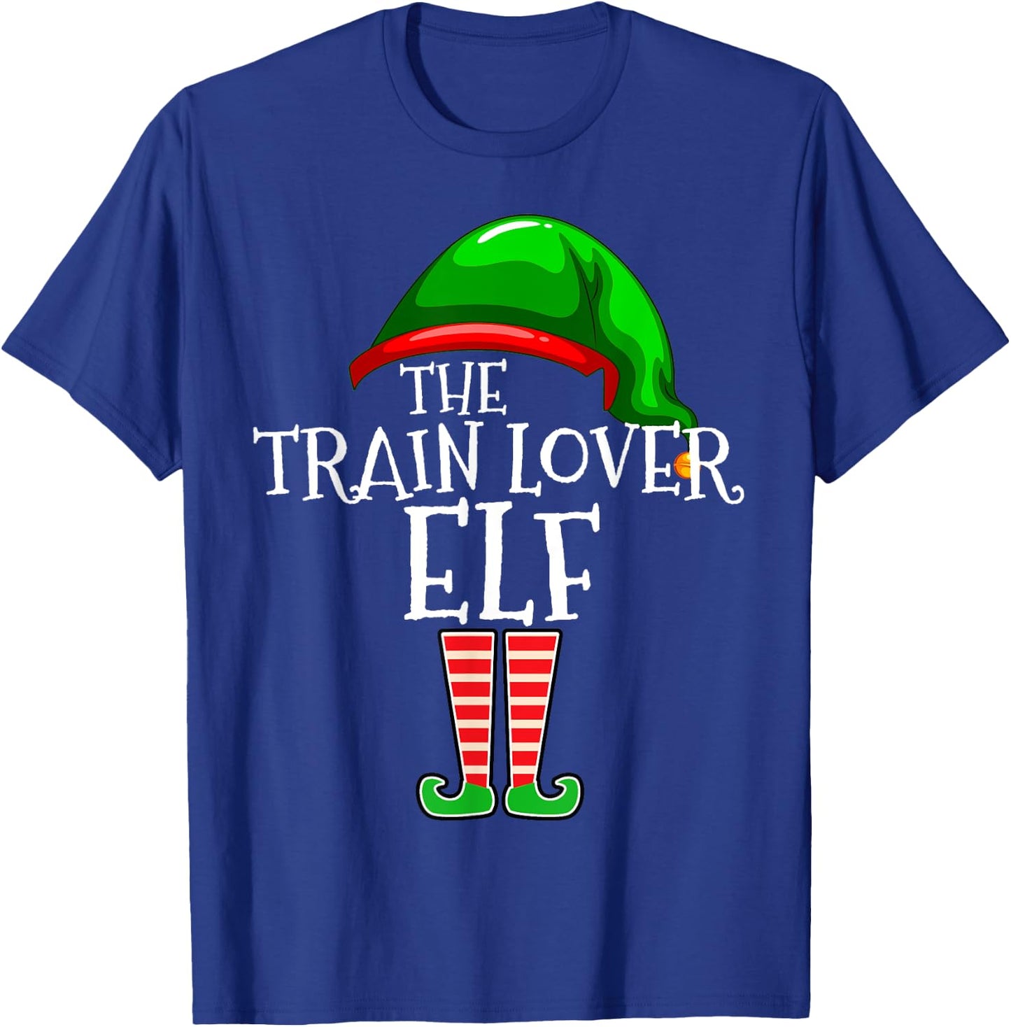 Train Lover Elf Family Group Matching Christmas Gift Squad T-Shirt - T-Shirt | Royal