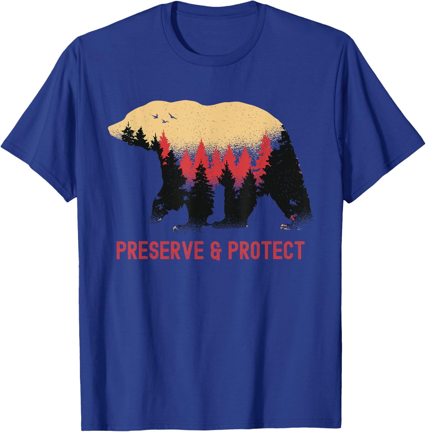 Earth Day Preserve and Protect Vintage National Park Bear T-Shirt - T-Shirt | Royal