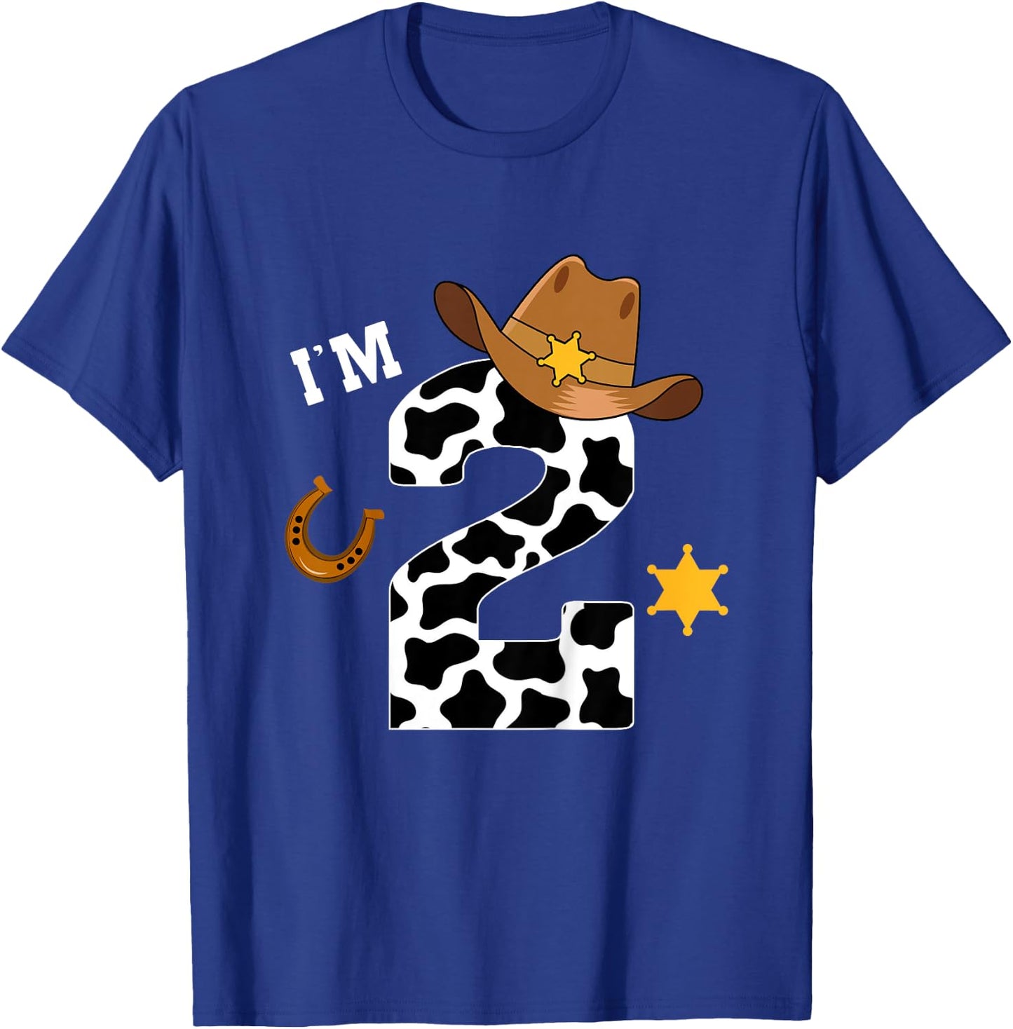 Kids 2nd Birthday Shirt Boy 2 Year Old Rodeo Western Cowboy T-Shirt - T-Shirt | Royal