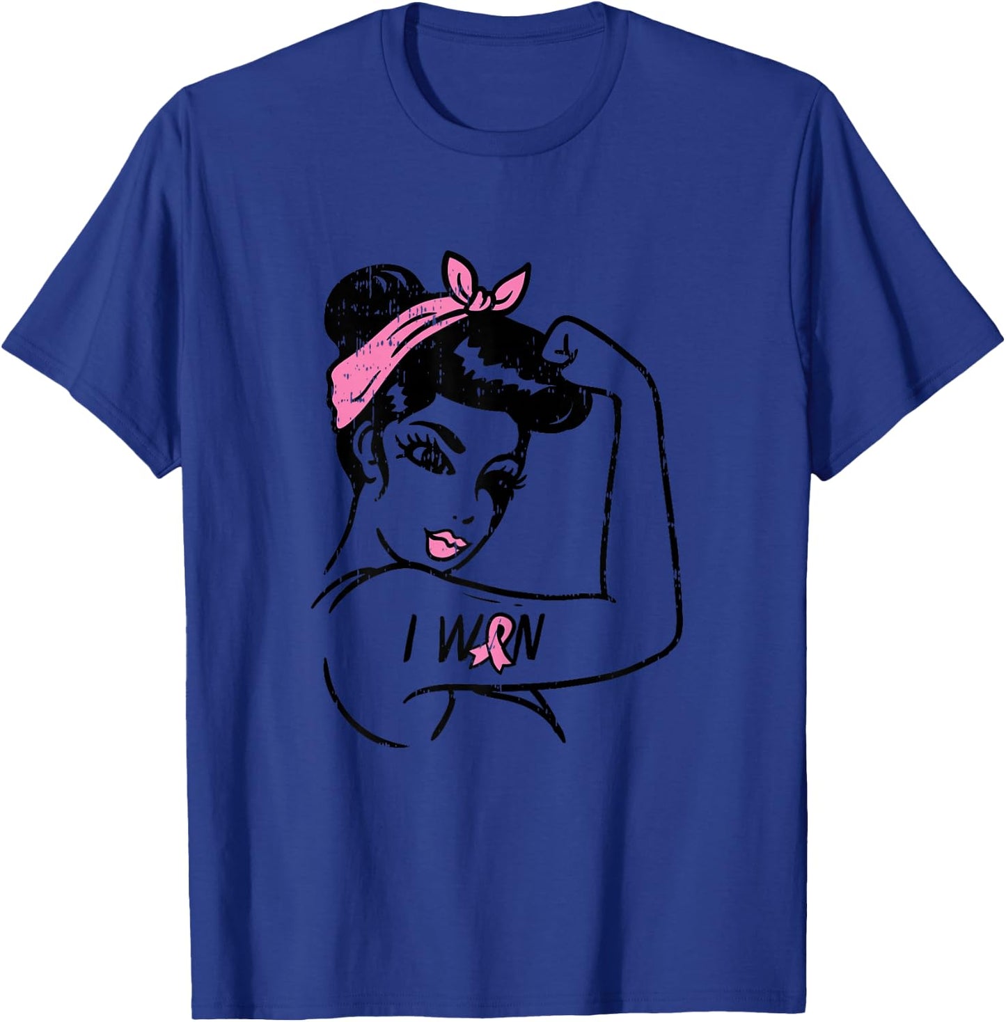 Rosie Riveter I Won Awareness Breast Cancer Survivor Women T-Shirt - T-Shirt | Royal