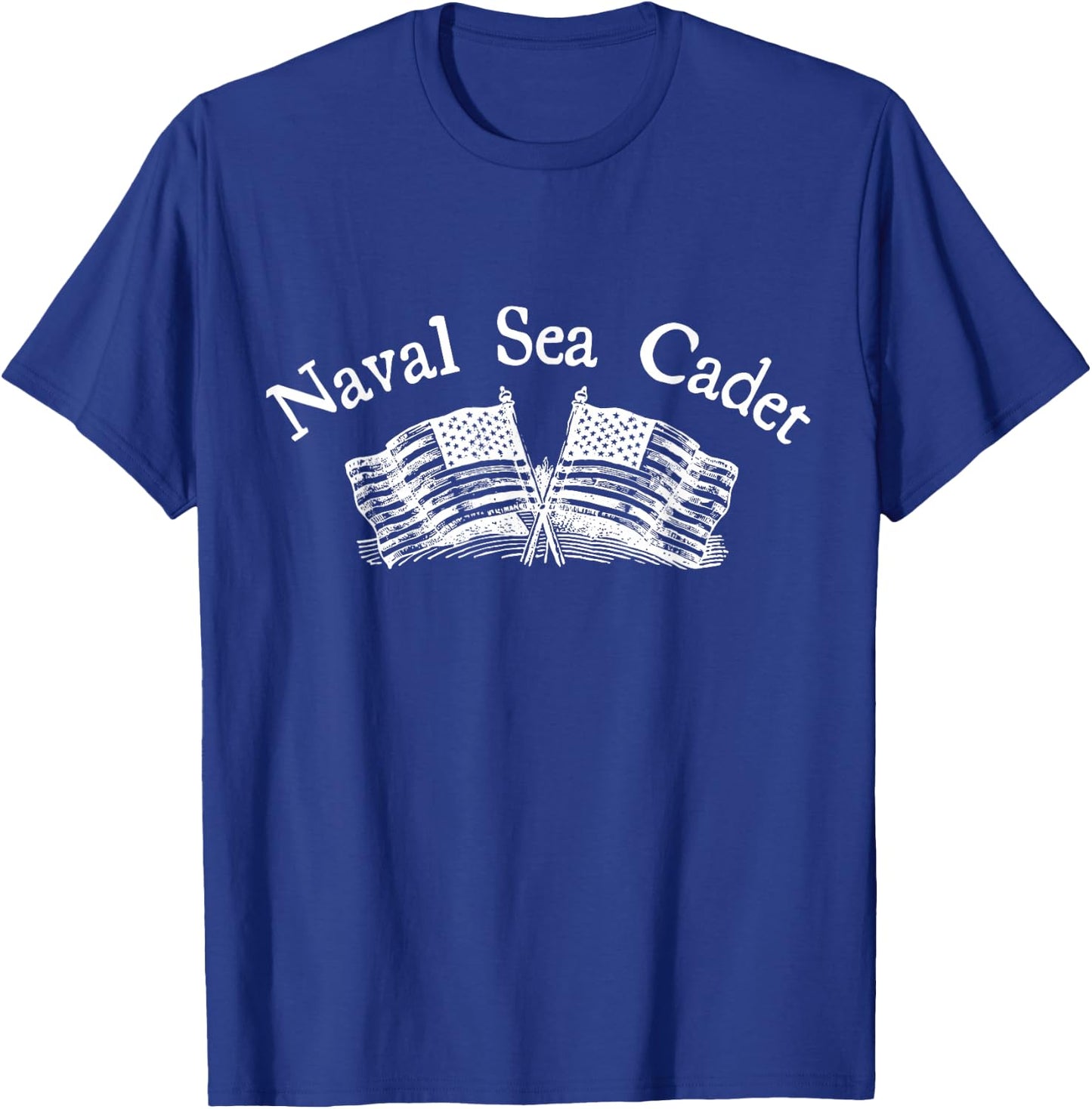 Naval Sea Cadet NSCC Minimal Art American Flag Vintage T-Shirt - T-Shirt | Royal