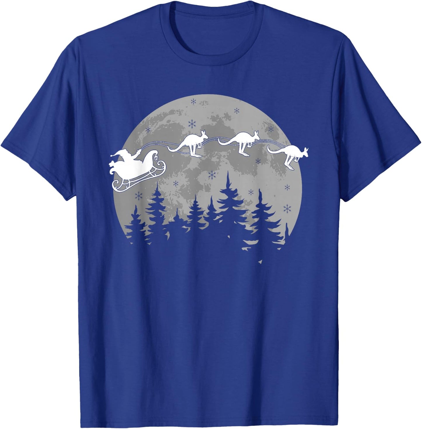 Cute Australia Kangaroo Santa Sleigh Aussie Christmas T-Shirt - T-Shirt | Royal