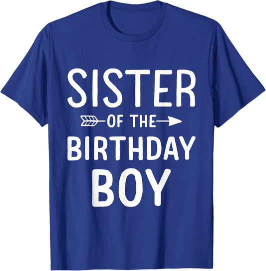 Sister of the birthday boy for matching family party T-Shirt - T-Shirt | Royal