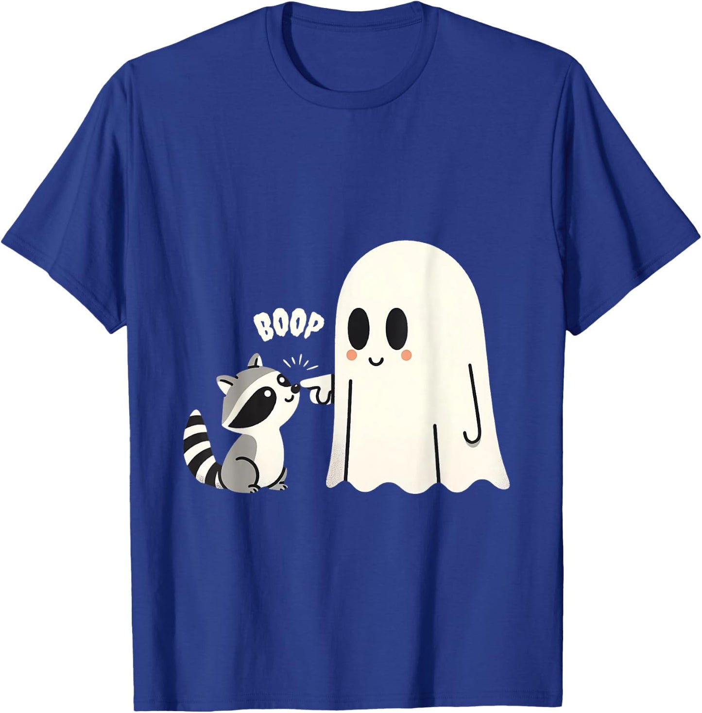 Raccoon Vintage Ghost Boop Men Women Funny Halloween Racoon T-Shirt - T-Shirt | Royal
