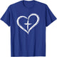 Stylish Cross In Heart Christian T-Shirt - T-Shirt | Royal