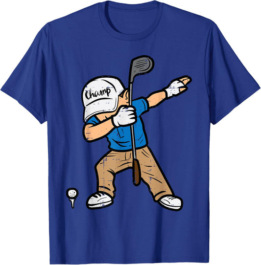 Dabbing Golfer Funny Golfing Golfer Dad Men Boys Kids Youth T-Shirt - T-Shirt | Royal