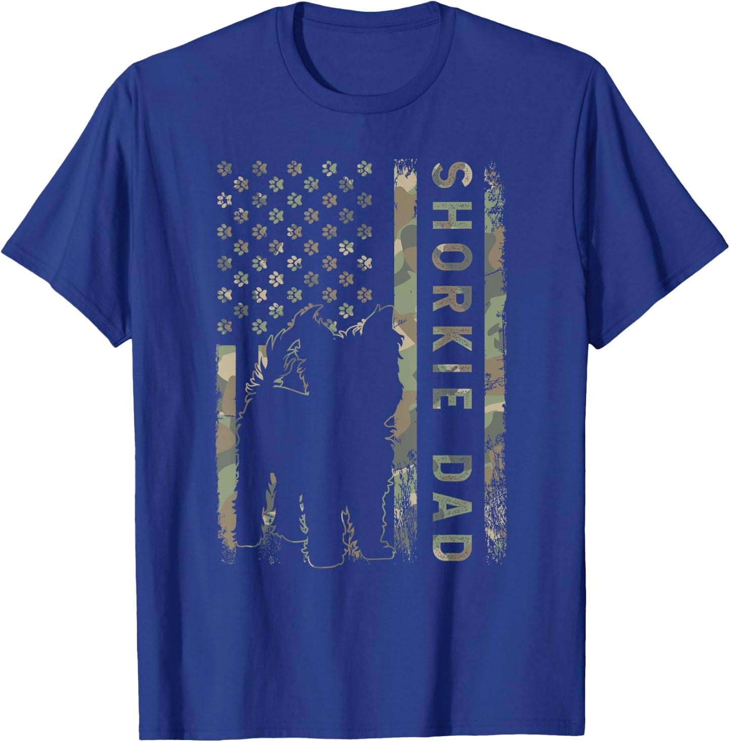Shorkie Dad USA Flag Dog Owner Women Kids Men T-Shirt - T-Shirt | Royal