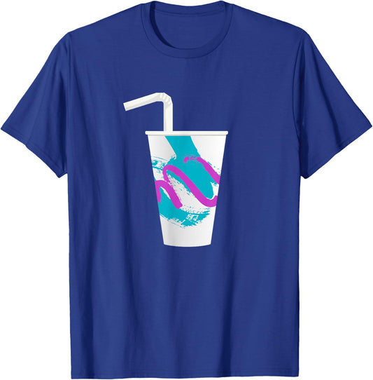 90s Soda Cup Vaporwave Aesthetic Paper Coffee Retro Teal T-Shirt - T-Shirt | Royal
