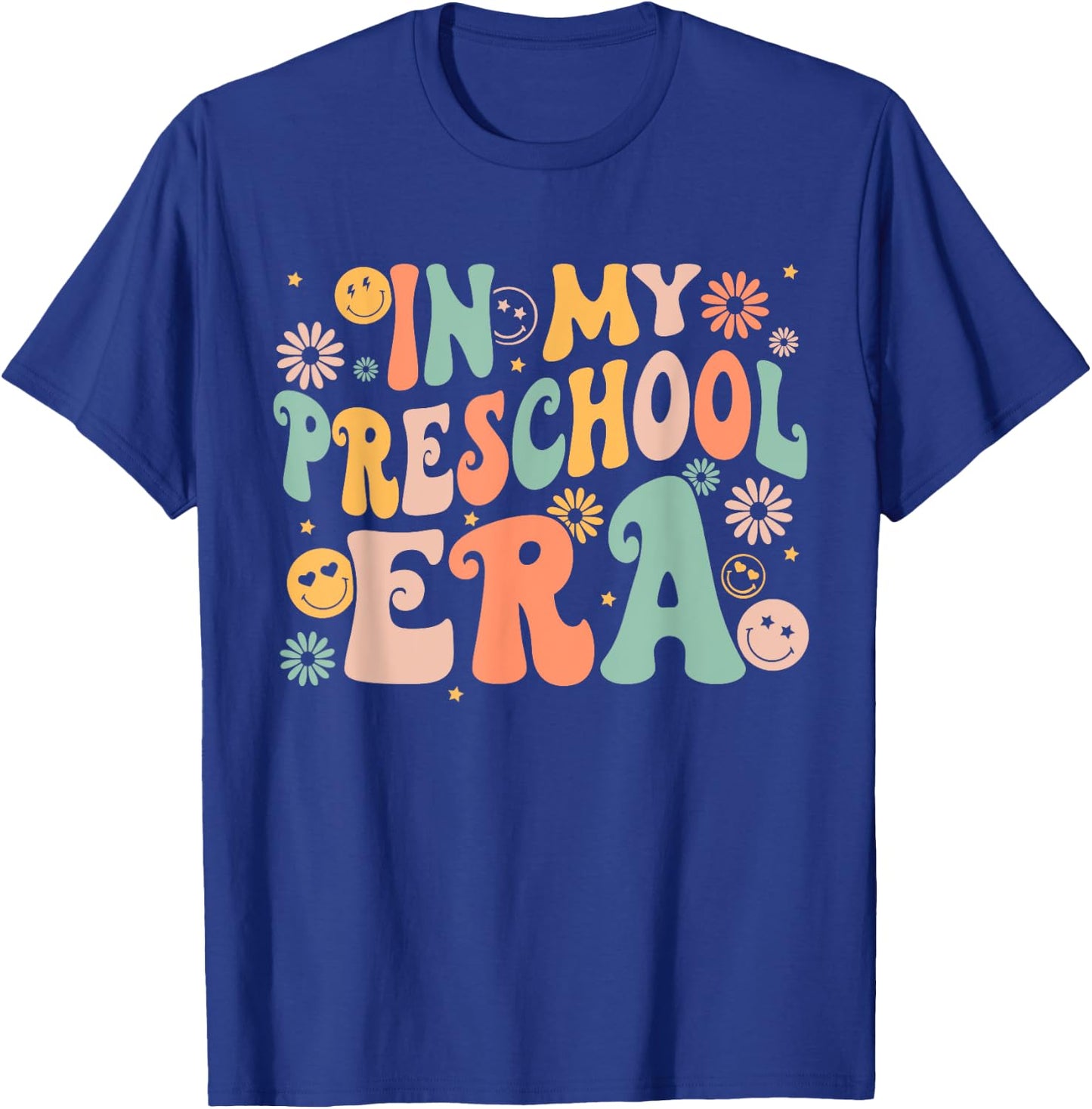 In My PreSchool Era Retro Back to School Teacher Student T-Shirt - T-Shirt | Royal