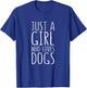 Just A Girl Who Loves Dogs Shirt Women Kids Dog Lover T-Shirt - T-Shirt | Royal