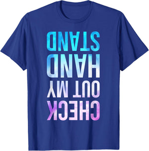 Check Out My Handstand Funny Gymnastics Boys Girls T-Shirt - T-Shirt | Royal