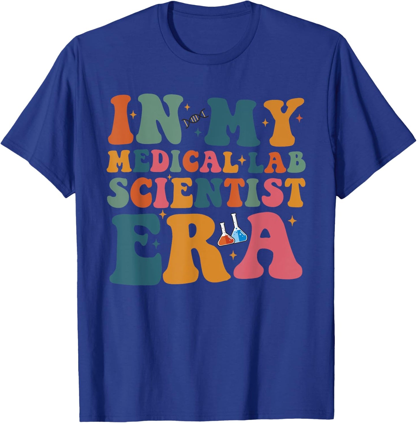 Groovy In My Medical Lab Scientist Era Funny Retro T-Shirt - T-Shirt | Royal