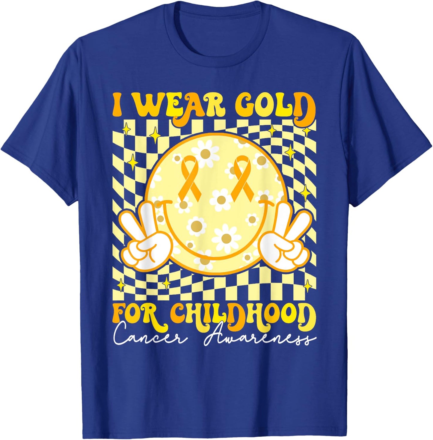 We Wear Gold for Childhood Cancer Awareness Men Woman Kids T-Shirt - T-Shirt | Royal