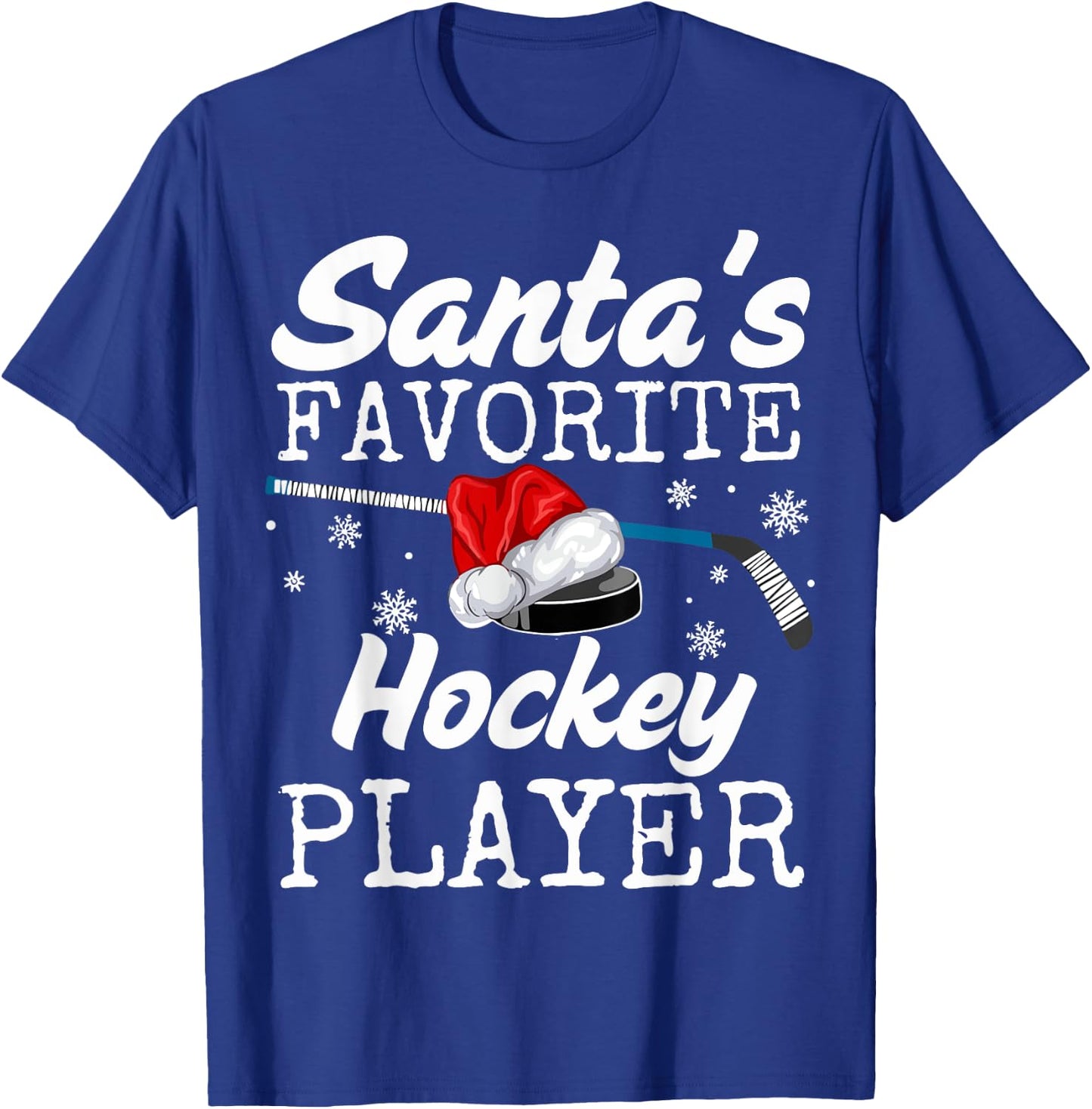Santa's Hockey Player Christmas Pajamas Hockey Team Xmas Kid T-Shirt - T-Shirt | Royal