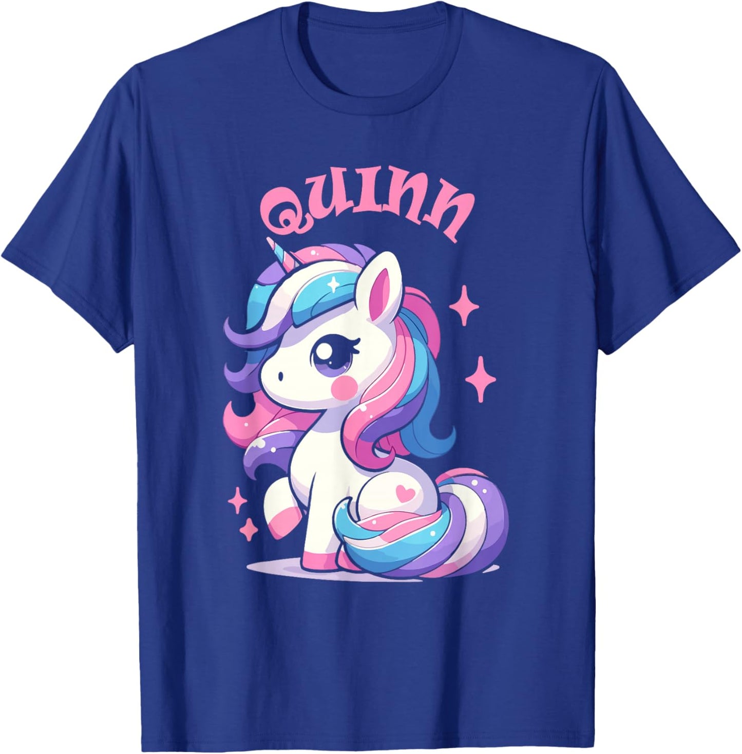 Quinn Cute Unicorn Design for Girls Name Quinn T-Shirt - T-Shirt | Royal