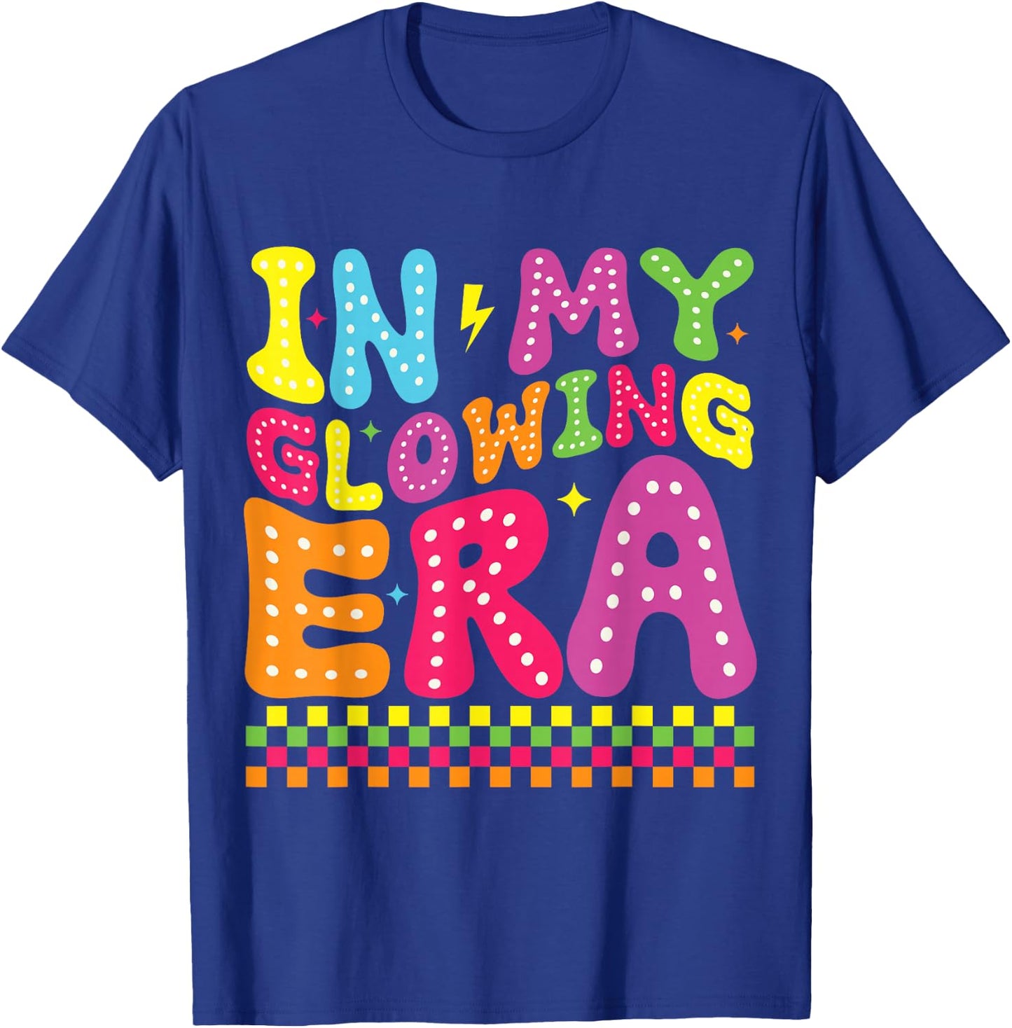 In My Glowing Era Groovy Retro Funny Summer Vacation T-Shirt - T-Shirt | Royal