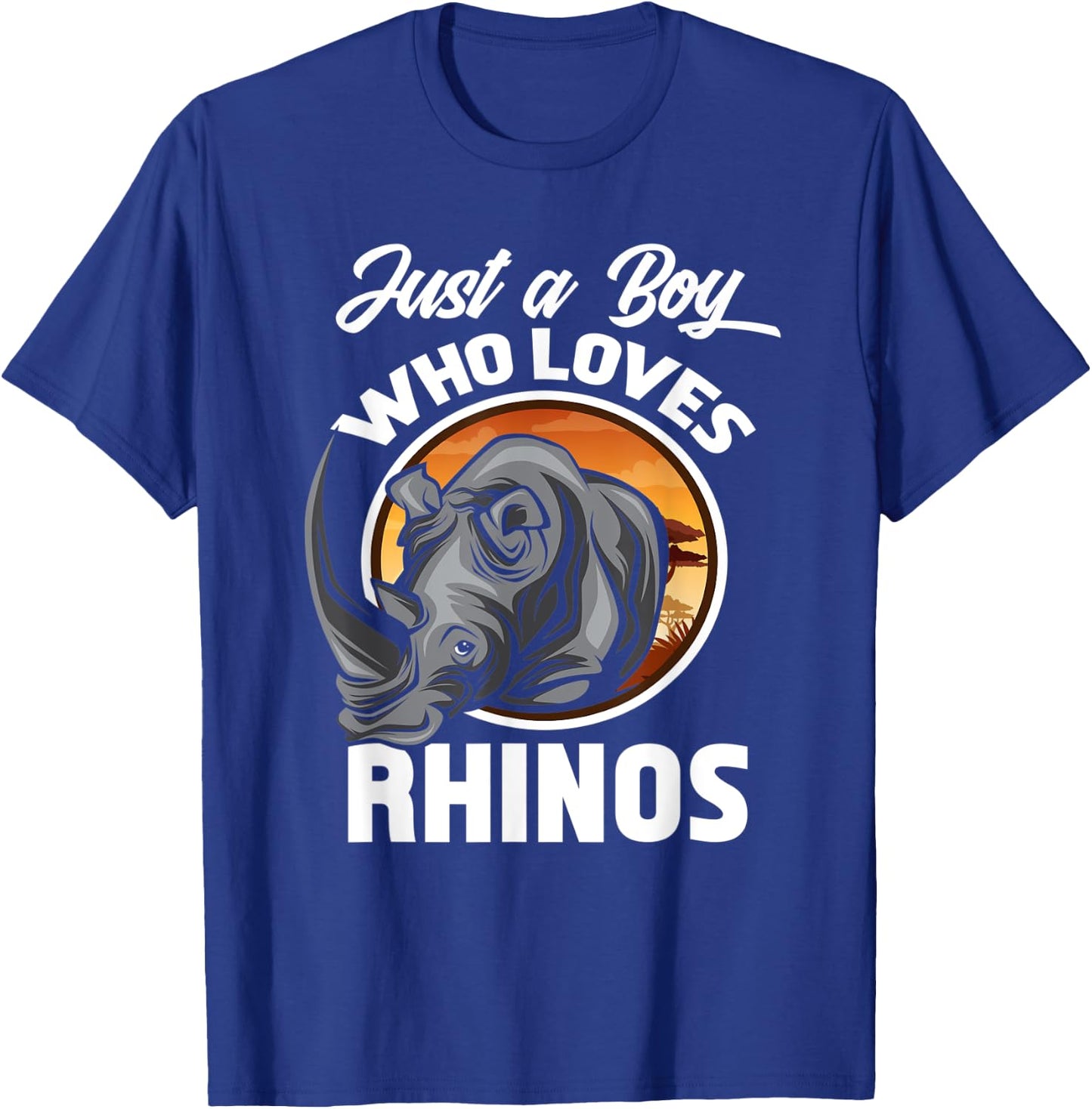Just A Boy Who Loves Rhinos - Boys Gift Toddler Kids T-Shirt - T-Shirt | Royal