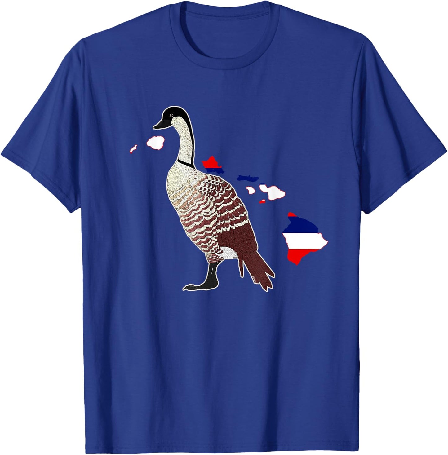 Hawaiian Goose Nene State Bird With Hawaiian Islands T-Shirt - T-Shirt | Royal