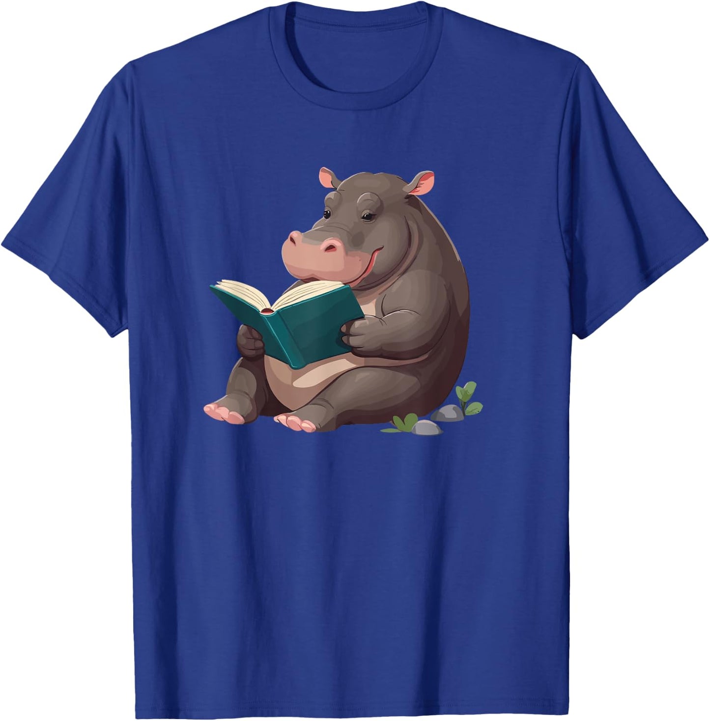 Hippopotamus is reading a Book, Reading Hippo T-Shirt - T-Shirt | Royal