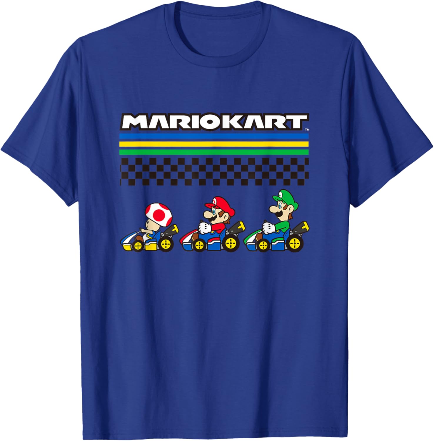 Mario Kart Rainbow Rally Character Line Up T-Shirt - T-Shirt | Royal