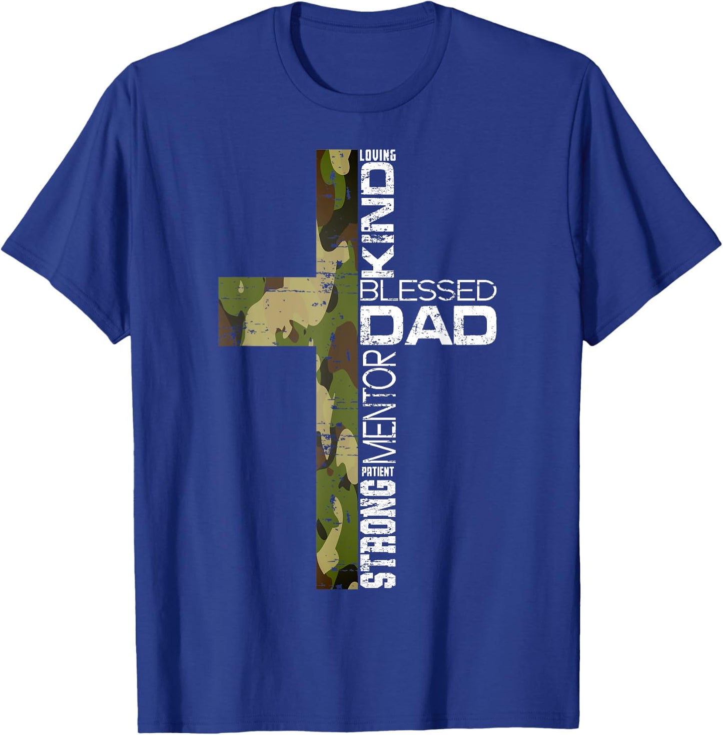Blessed Dad Cross Christians Father's Day Christian Dad T-Shirt - T-Shirt | Royal