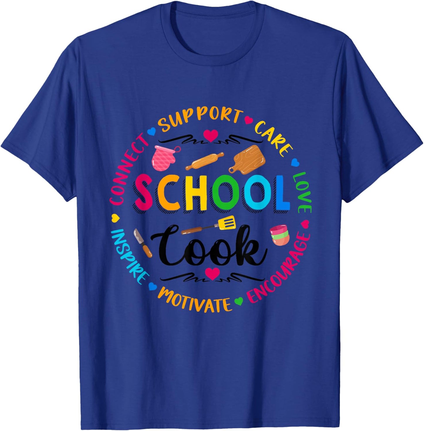 School Cook Women Lunch Lady Cafeteria Worker T-Shirt - T-Shirt | Royal