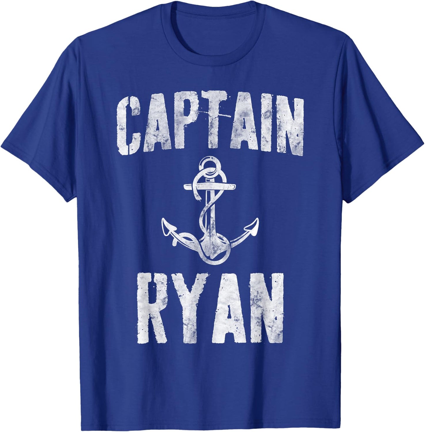 Funny Personalized Boating Shirt First Name Captain Ryan T-Shirt - T-Shirt | Royal