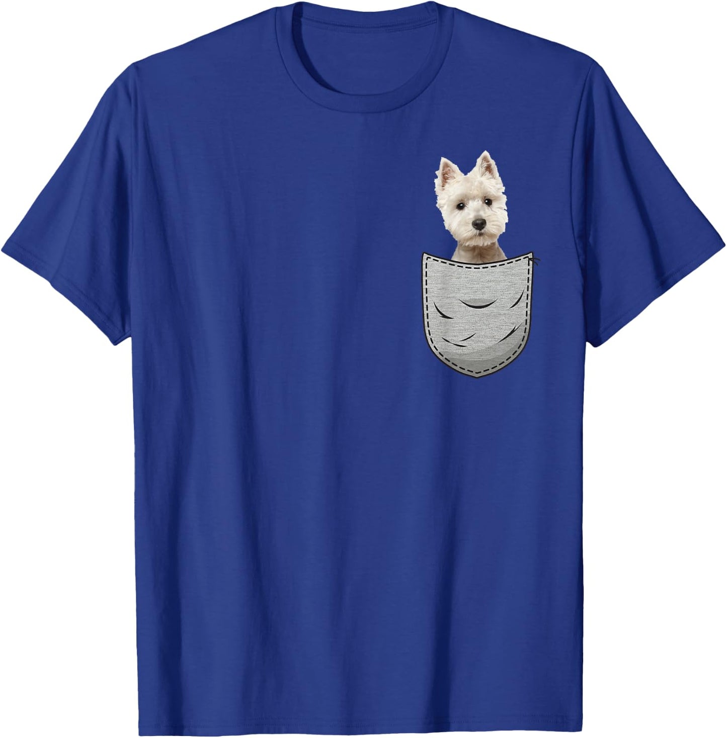 Westie White Highland Terrier Pocket for Dog Owners T-Shirt - T-Shirt | Royal