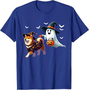 Boo Ghost With Shiba Inu As Witch Halloween Owner Kids T-Shirt - T-Shirt | Royal