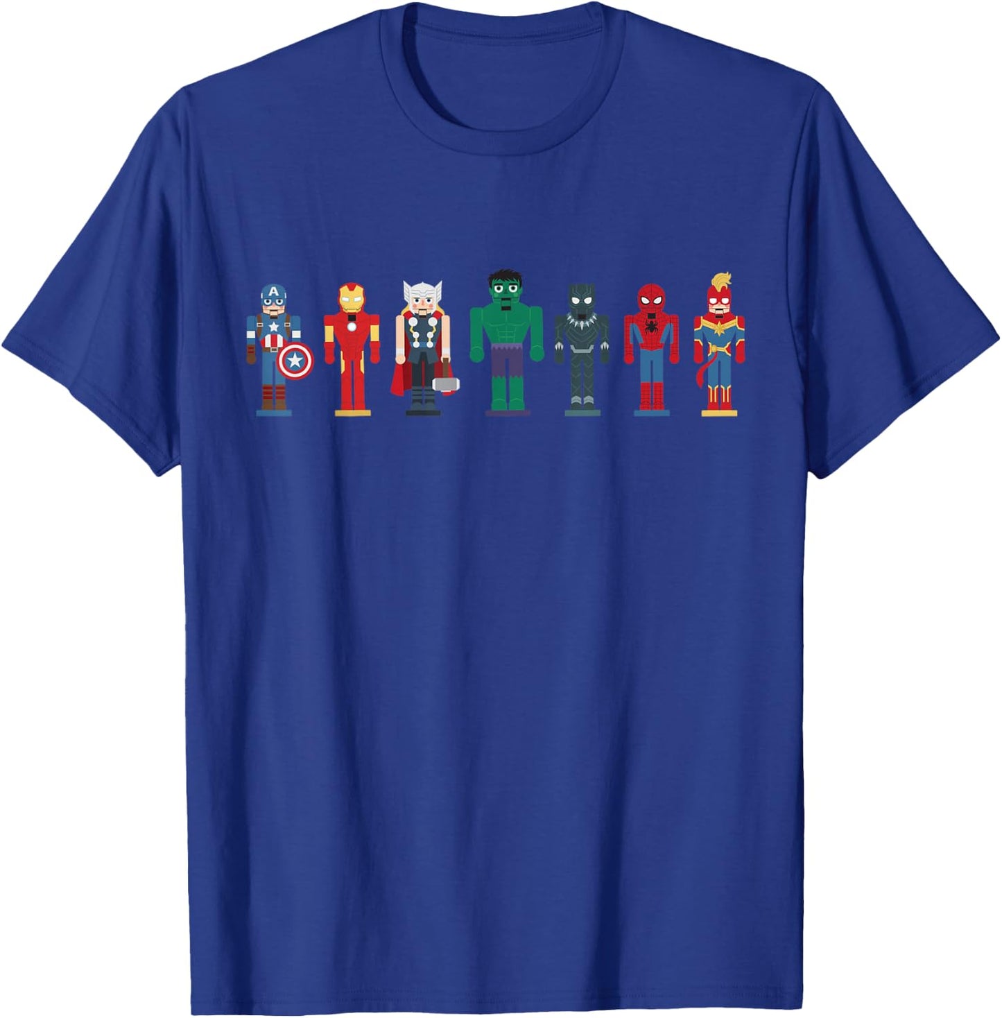 Marvel Holiday Christmas Avengers Team Festive Nutcrackers T-Shirt - T-Shirt | Royal
