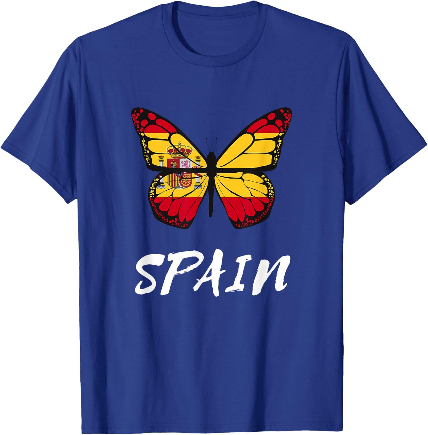 Spain Butterfly Flag España Pride Spanish Roots T-Shirt - T-Shirt | Royal