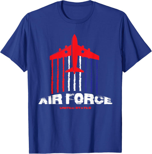 Air Force US Veterans 4th of July T shirt American Flag T-Shirt - T-Shirt | Royal