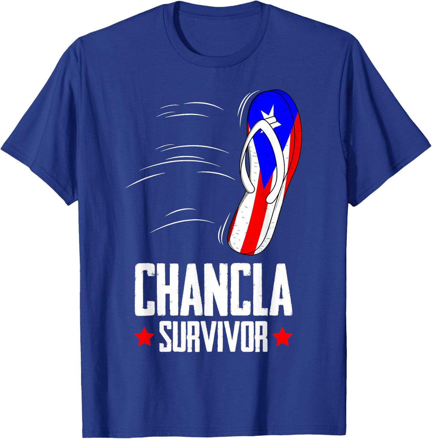 Chancla Survivor Puerto Rico , Small, Black T-Shirt - T-Shirt | Royal