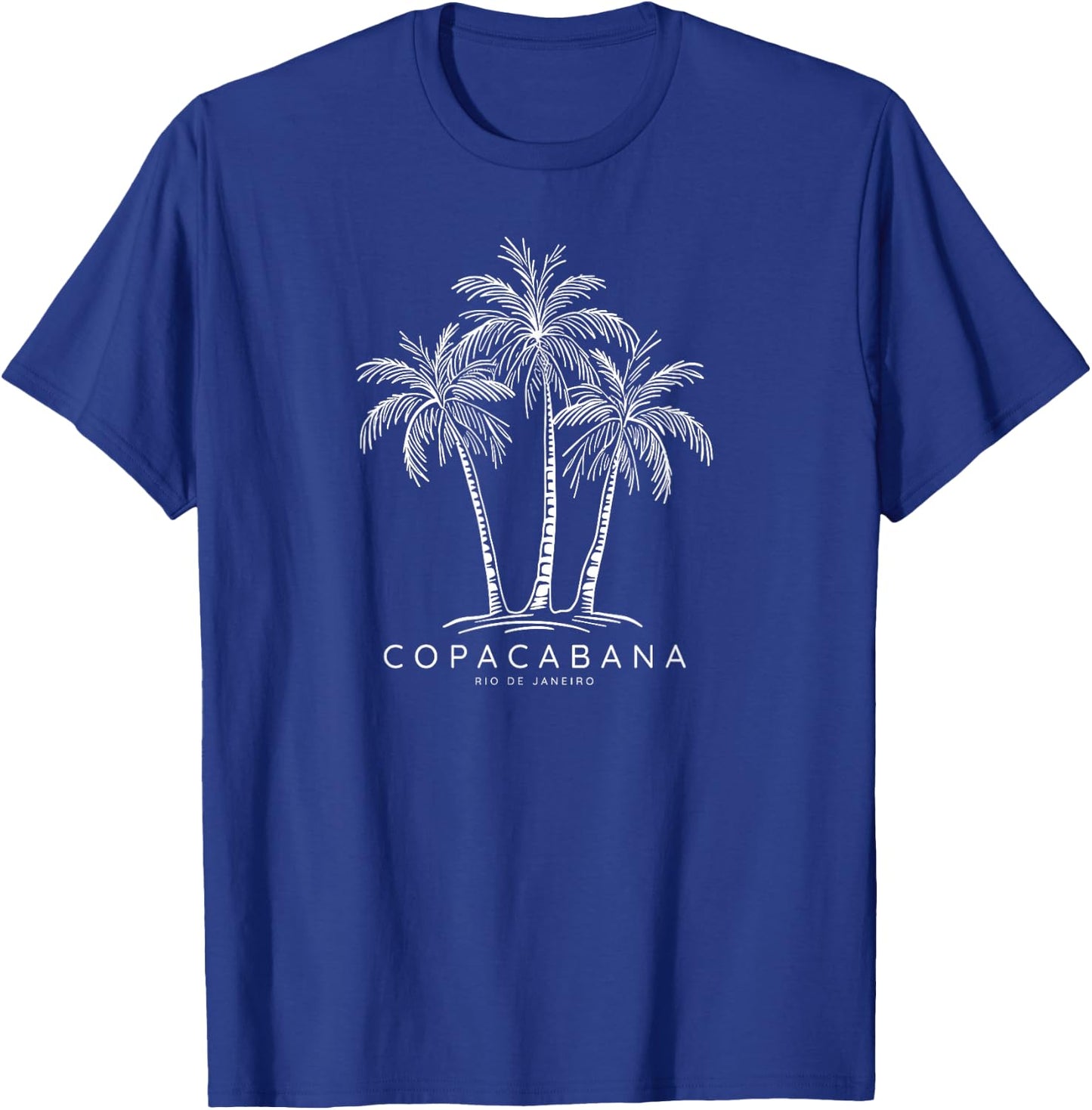Copacabana Palm Tree Rio de Janeiro Brazil Beach Vintage T-Shirt - T-Shirt | Royal