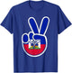 Haitian Flag Day Peace Sign Funny Haiti Retro Boys Toddler T-Shirt - T-Shirt | Royal