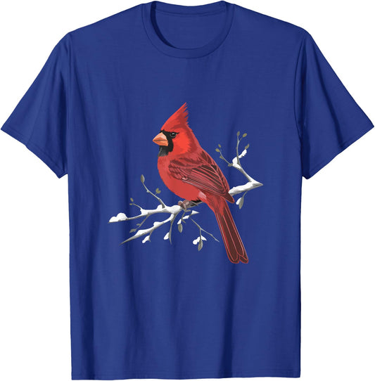 Majestic Red Cardinal Birdwatching Birdwatcher Bird Lover T-Shirt - T-Shirt | Royal