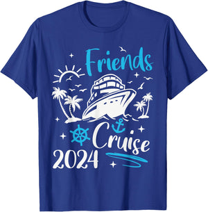 Friends Cruise 2024, Friends Cruise Together 2024 Vacation T-Shirt - T-Shirt | Royal